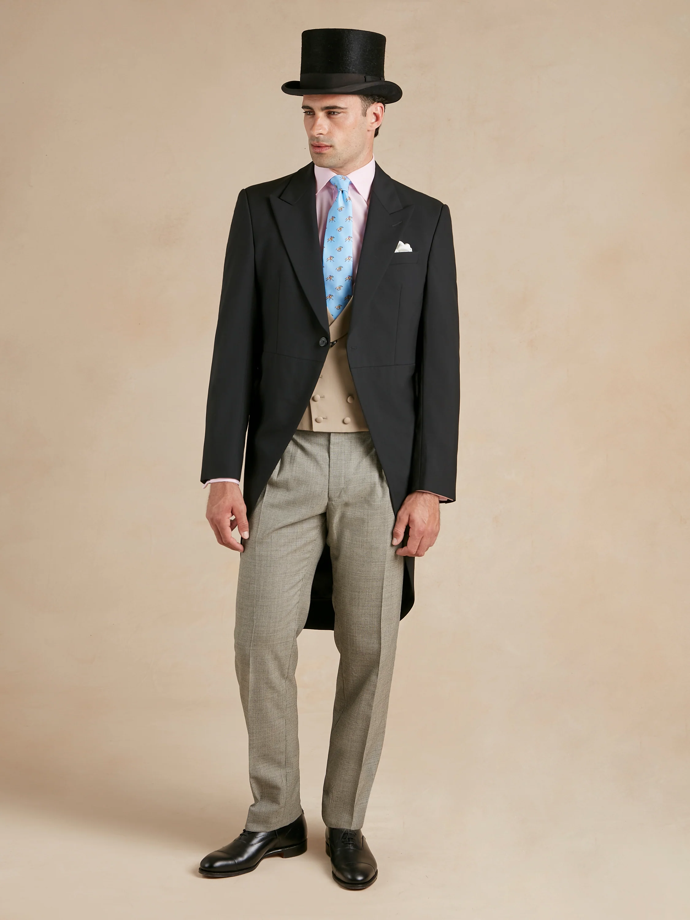 Morning Suit Hire for Royal Ascot - Morning Coat, Trousers, Double Breasted Waistcoat & Top Hat